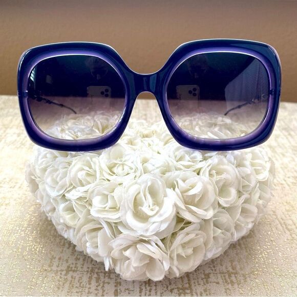 Matsuda M2035 Rectangle Sunglasses Deep Purple w/Grey Gradient Lenses. New - Picture 3 of 14